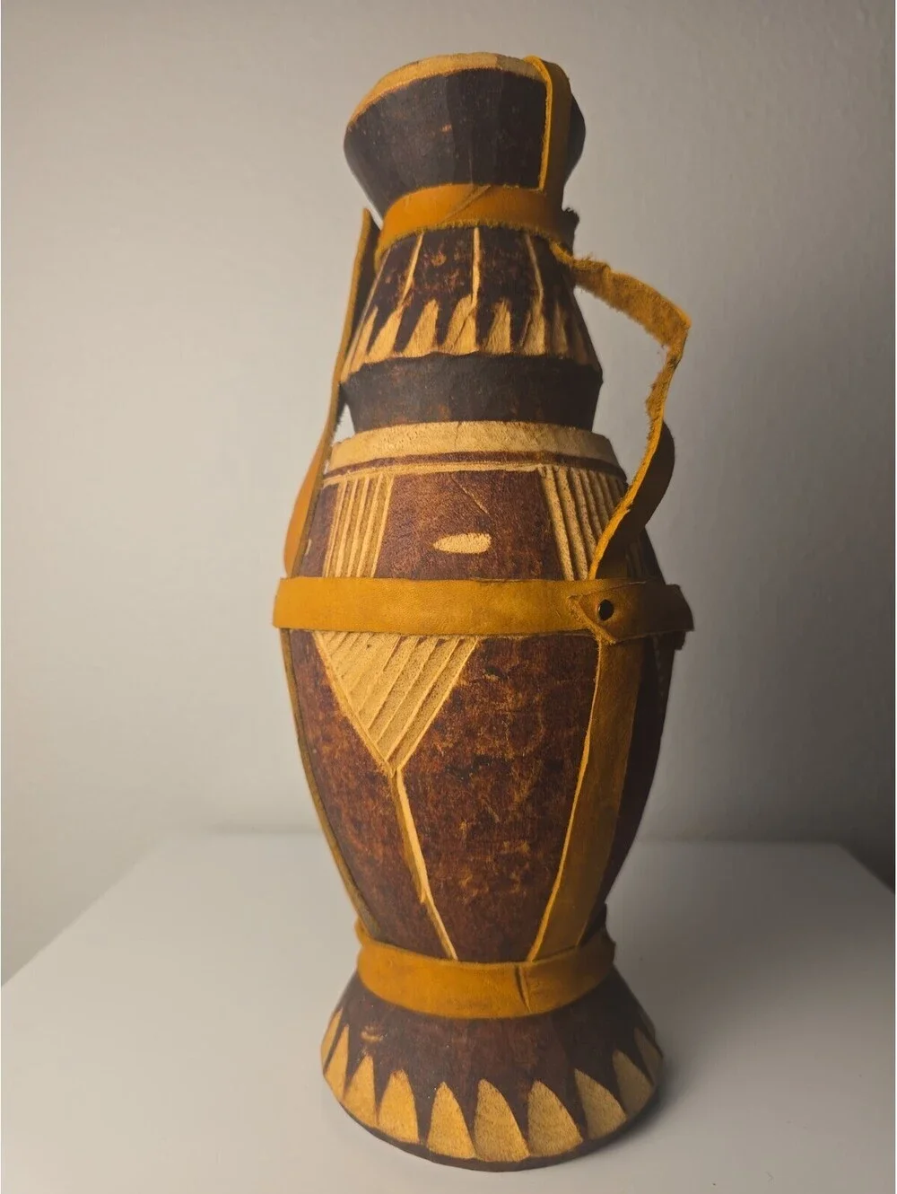 Somali Dhiil Milk Vessel Set Carved African Tribal Wood